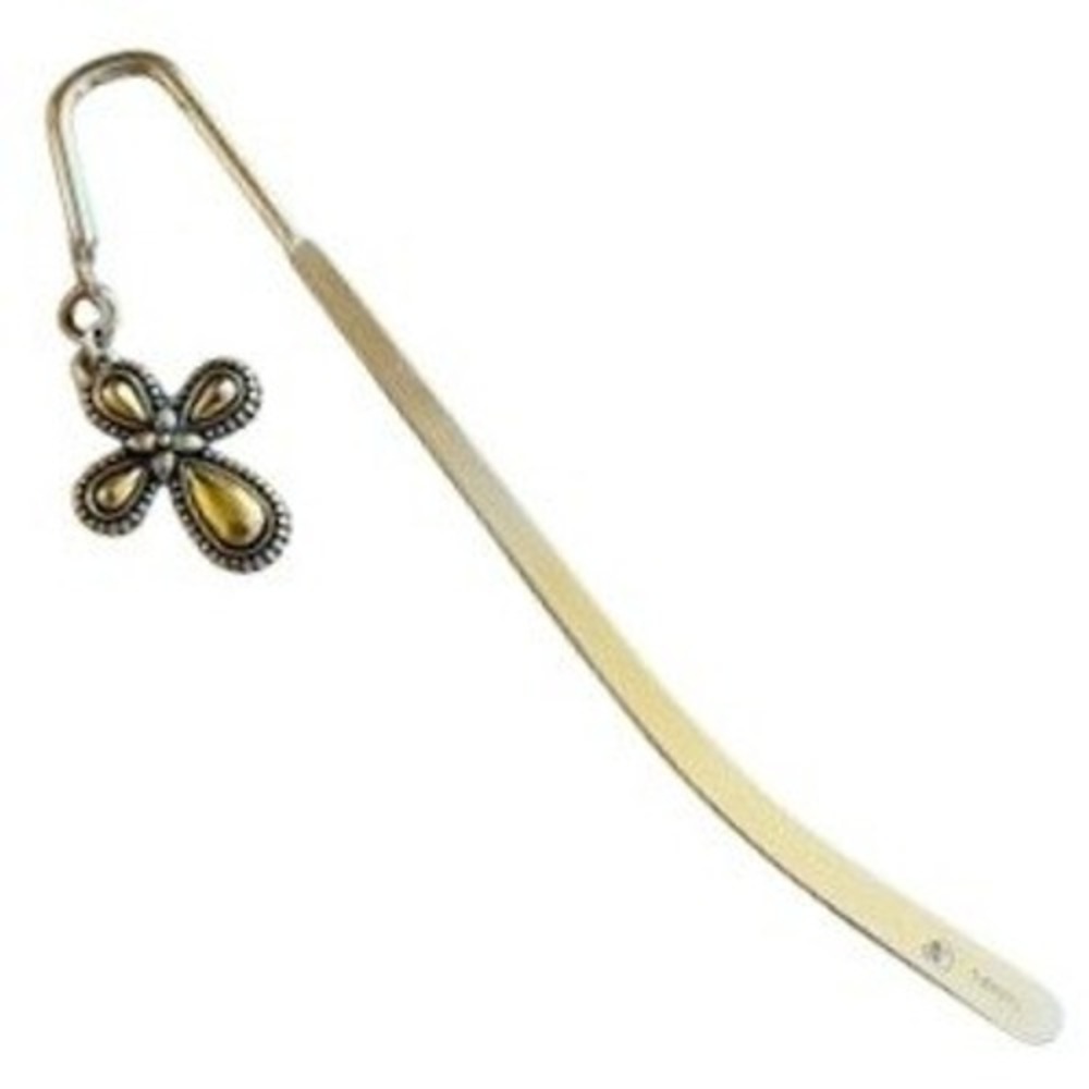 Brighton Cross Dangle Bookmark Two-Tone silver plated rare VTG Retired